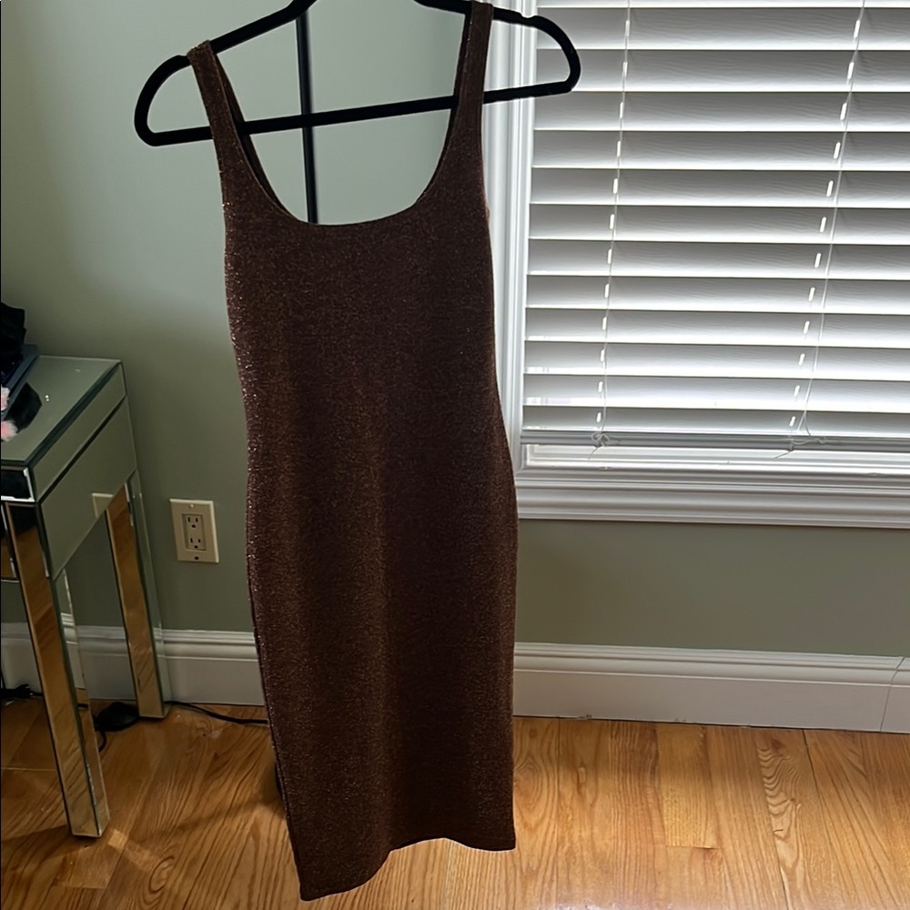 Elegant Brown Sleeveless Dress